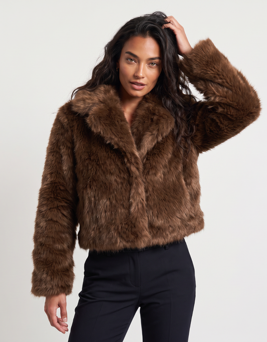 Sofia | Faux Fur Cropped Jacket