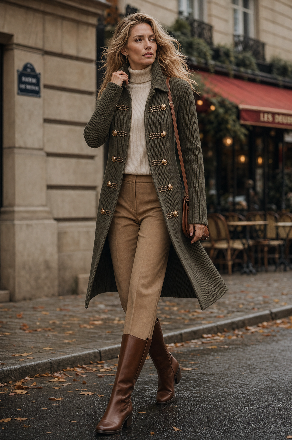 Thelma | Cárdigan largo de punto estilo militar