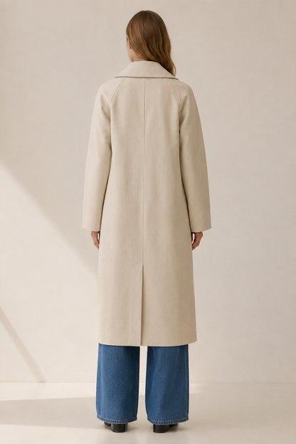 Clara | Single Breasted Button Up Long Trench Coat