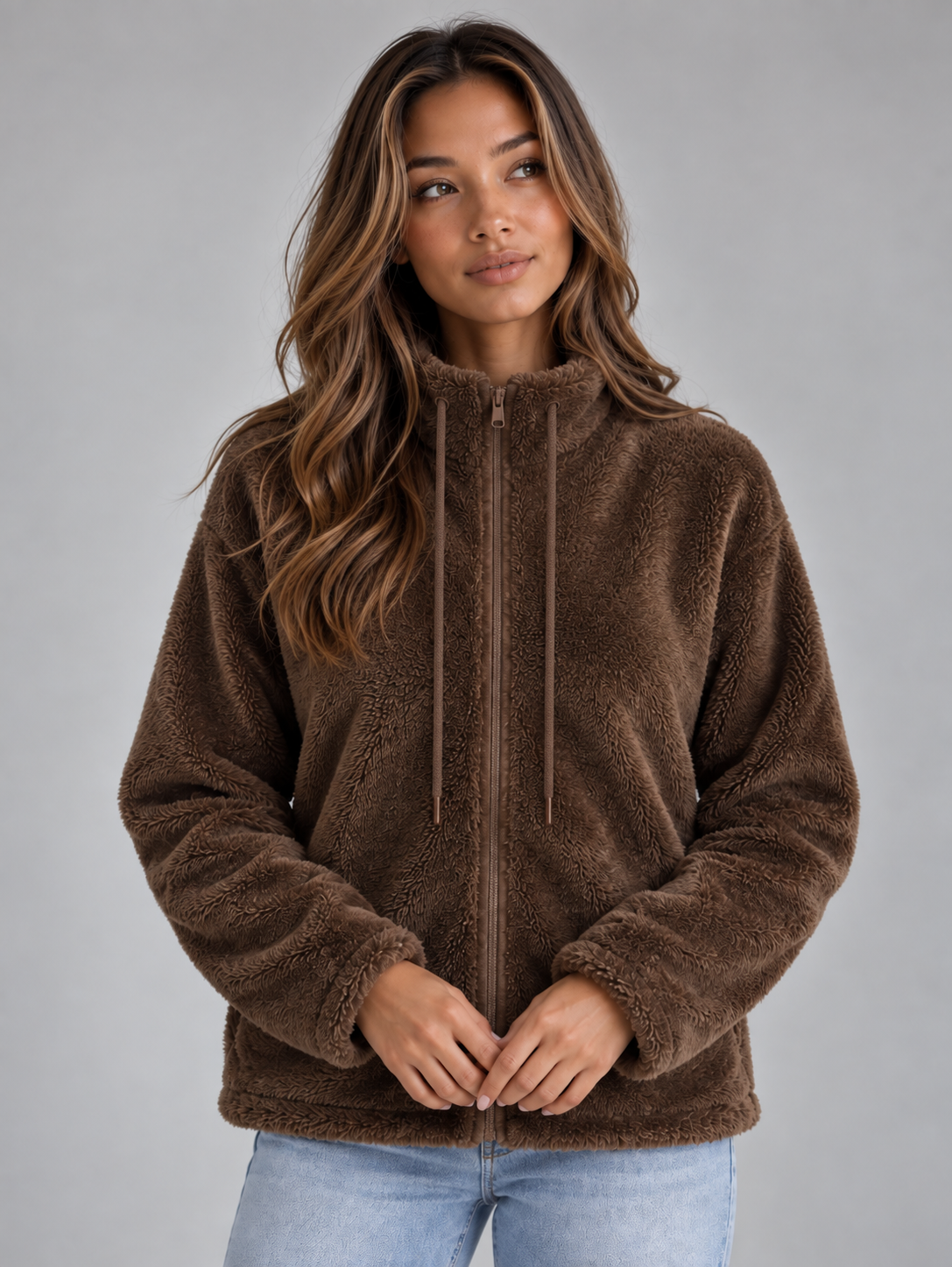 Tilda | Chaqueta de forro polar de tacto suave con cremallera y cuello alto