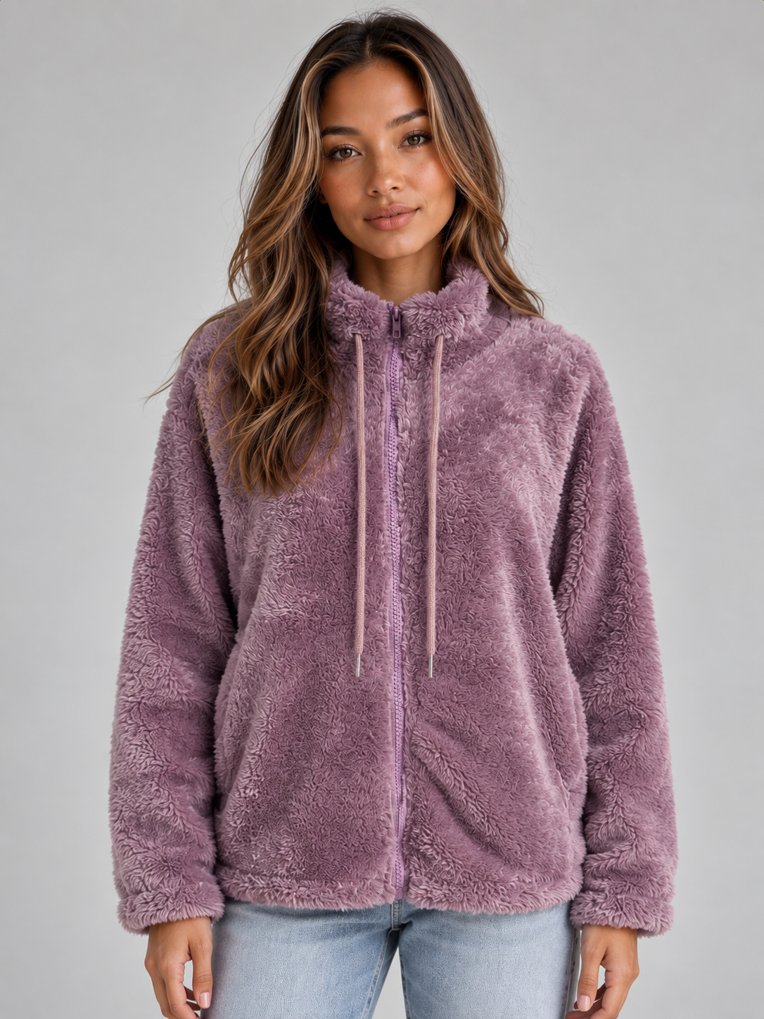 Tilda | Chaqueta de forro polar de tacto suave con cremallera y cuello alto