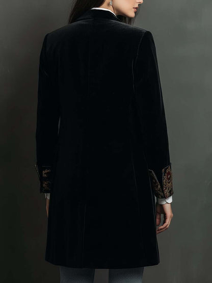 Valentina | Baroque Print Lapel Slim Fit Blazer