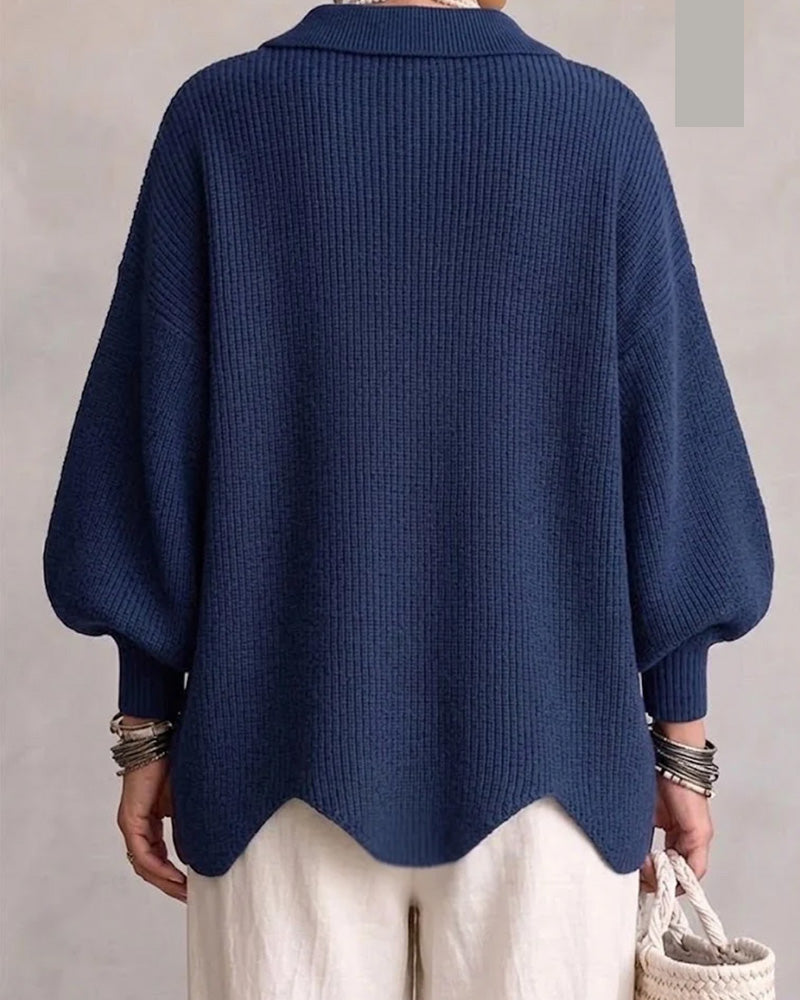 Vera | Flat Collar Button-Front Cardigan