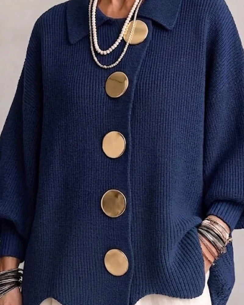 Vera | Flat Collar Button-Front Cardigan