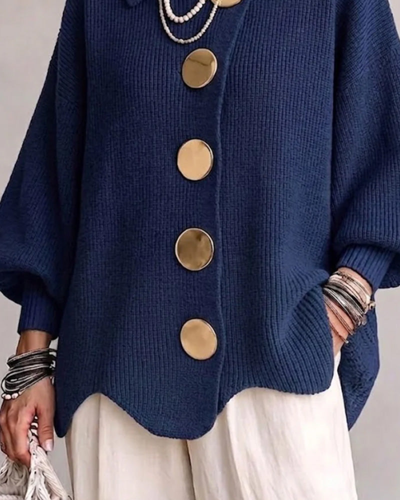 Vera | Flat Collar Button-Front Cardigan