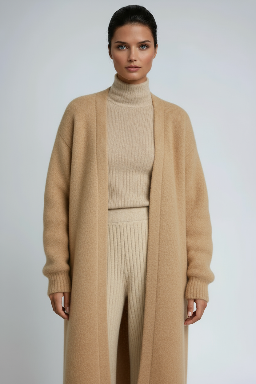 Hena | Long Wool Cardigan Coat