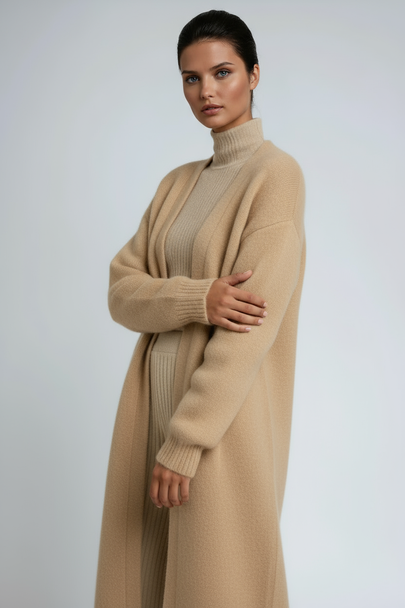 Hena | Long Wool Cardigan Coat