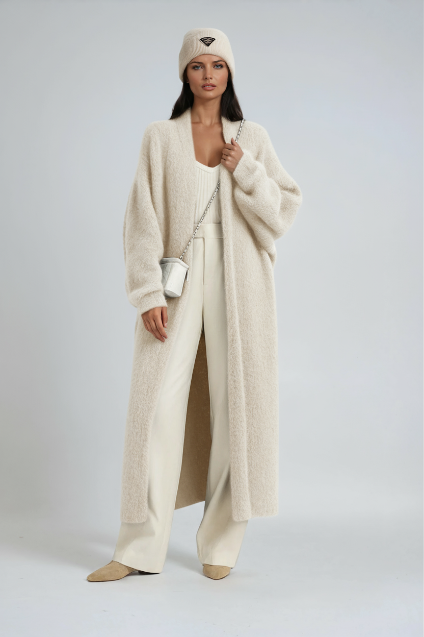 Hena | Long Wool Cardigan Coat