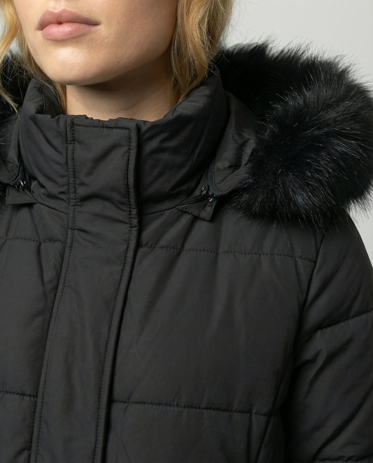 Victoria | Faux Fur Hooded Belted Longline Puffer Coat