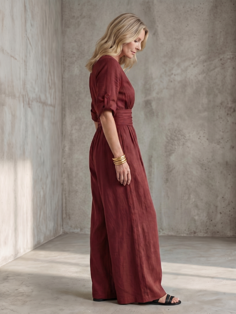 Wendy | Cross Front Wide Leg Jumpsuit