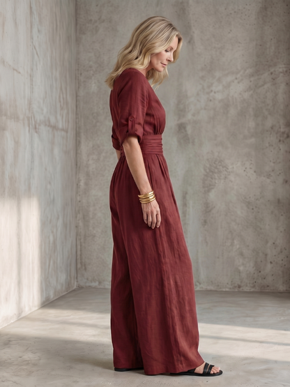 Wendy | Cross Front Wide Leg Jumpsuit