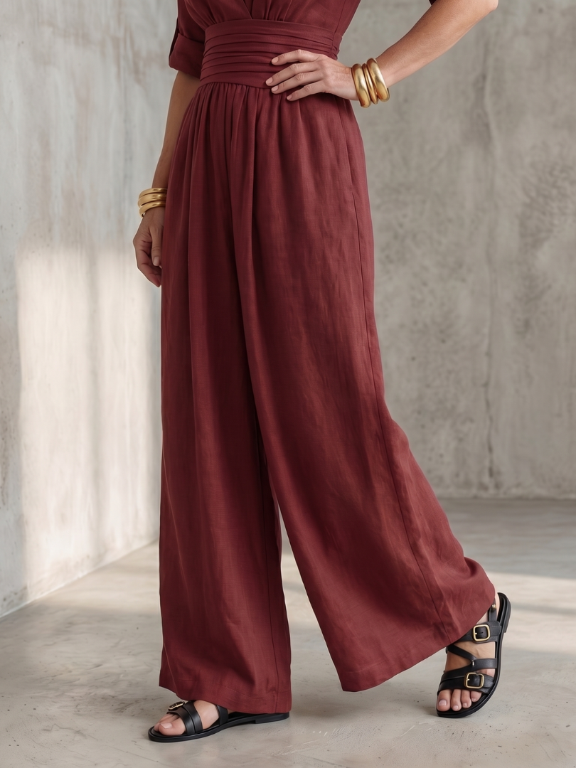 Wendy | Cross Front Wide Leg Jumpsuit