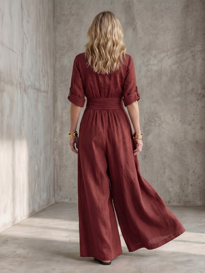 Wendy | Cross Front Wide Leg Jumpsuit
