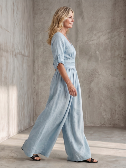 Wendy | Cross Front Wide Leg Jumpsuit