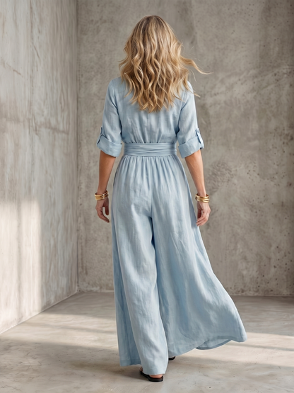 Wendy | Cross Front Wide Leg Jumpsuit