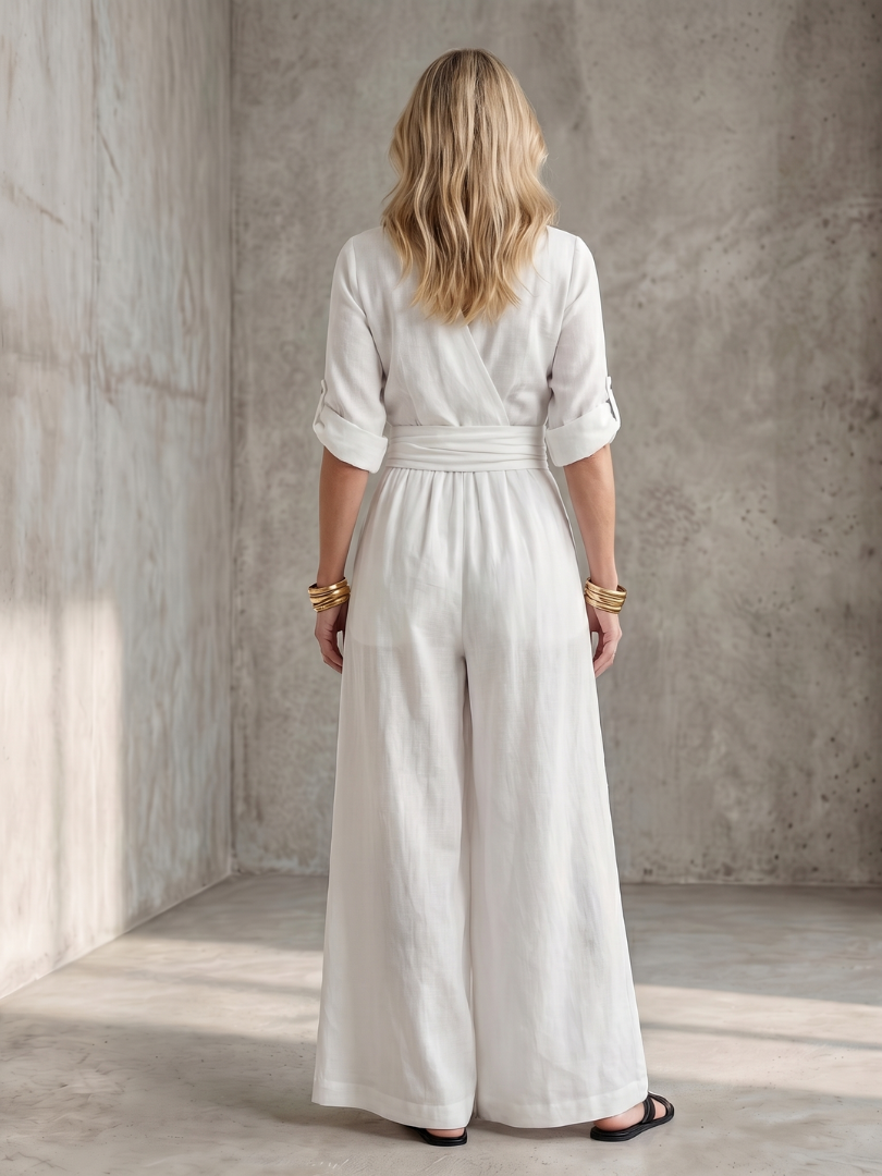 Wendy | Cross Front Wide Leg Jumpsuit