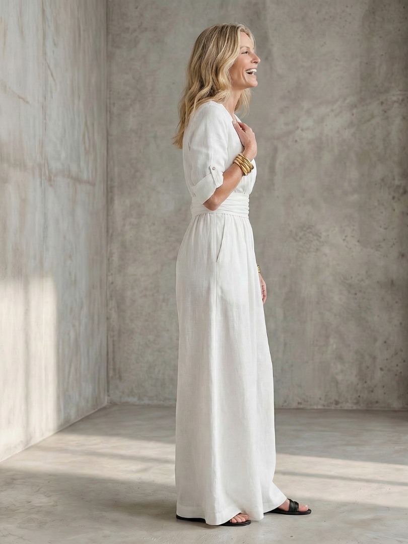 Wendy | Cross Front Wide Leg Jumpsuit