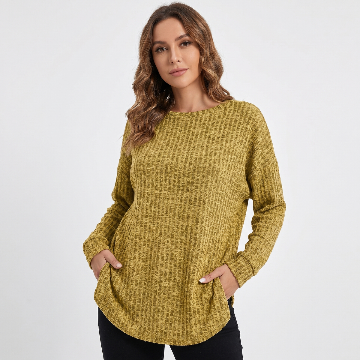 Willa | Waffle Knit Boat Neck Pullover