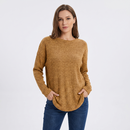 Willa | Waffle Knit Boat Neck Pullover