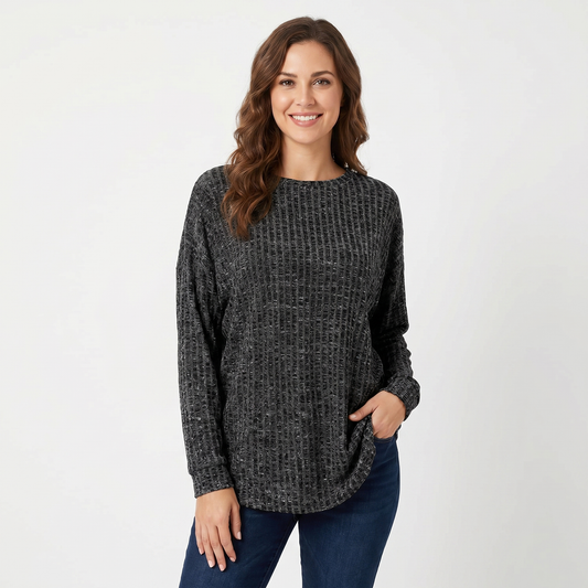 Willa | Waffle Knit Boat Neck Pullover