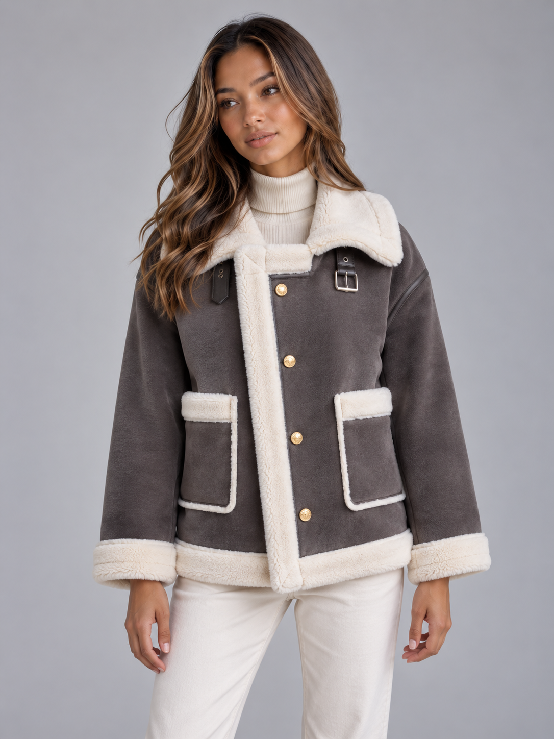Wilma | Chaqueta de estilo aviador con borreguito sintético