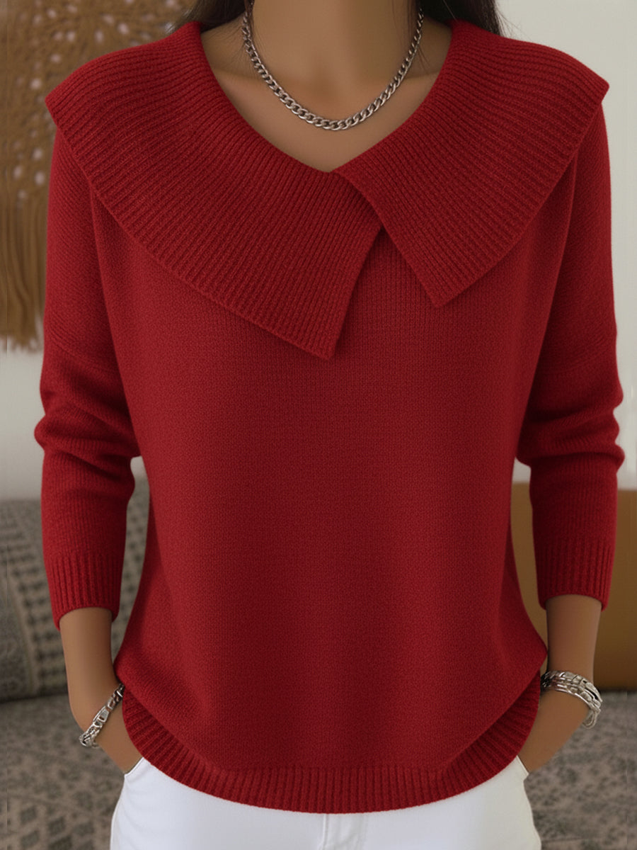 Yareli | Structured Collar Breathable Knit Jumper