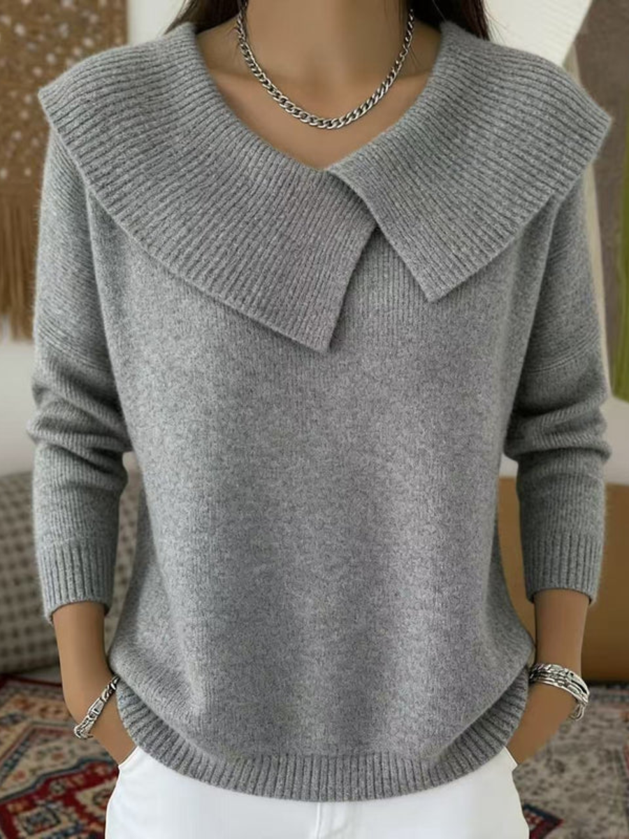 Yareli | Structured Collar Breathable Knit Jumper