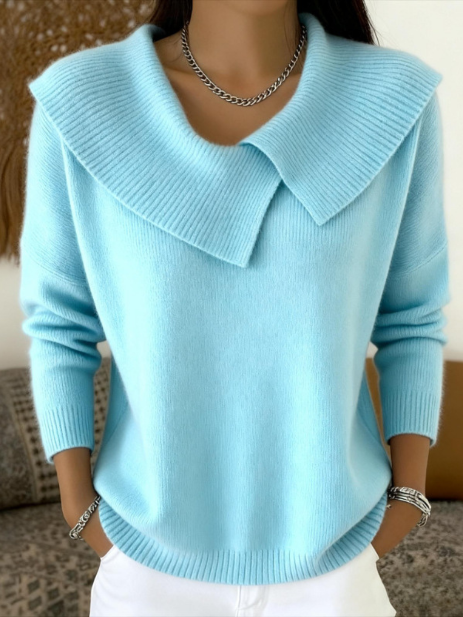 Yareli | Structured Collar Breathable Knit Jumper
