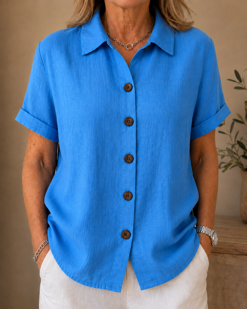Lucille | Woven Button Front Blouse