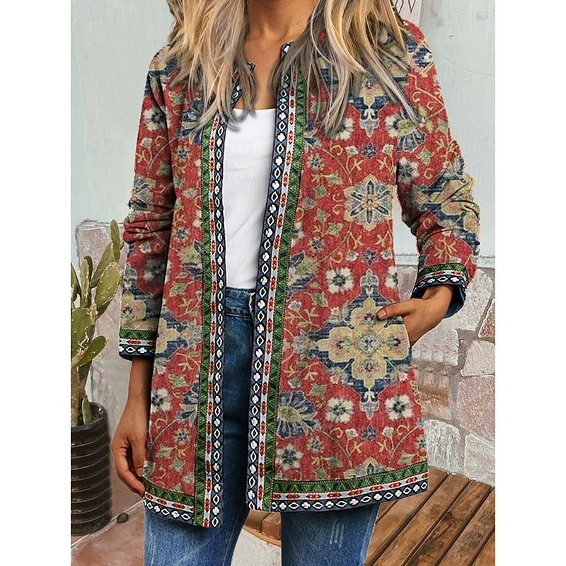 Saskia | Patterned Open Front Jacket