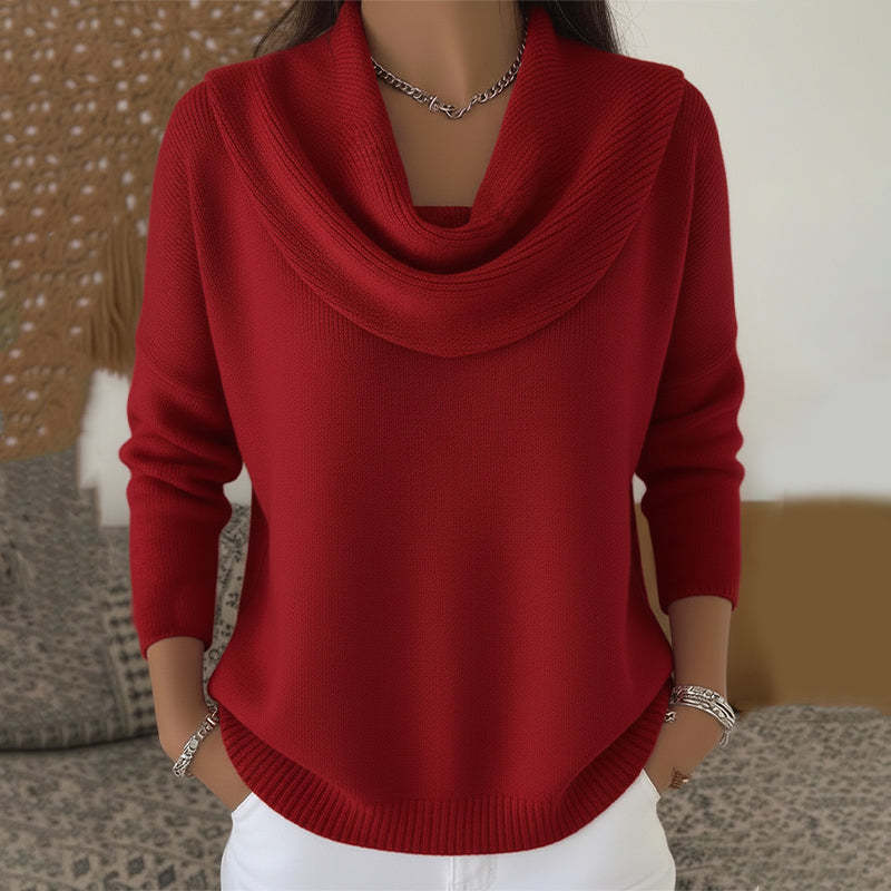 Marie | Elegant Cowl Neck Knit Sweater