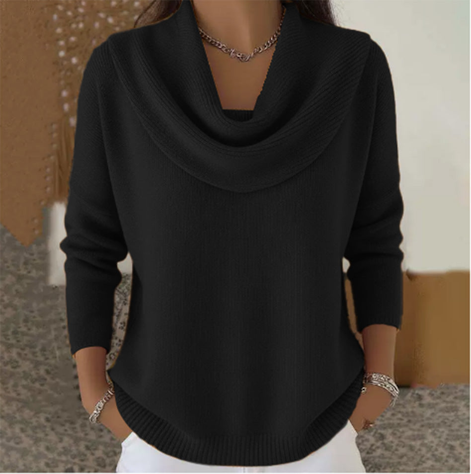 Marie | Elegant Cowl Neck Knit Sweater