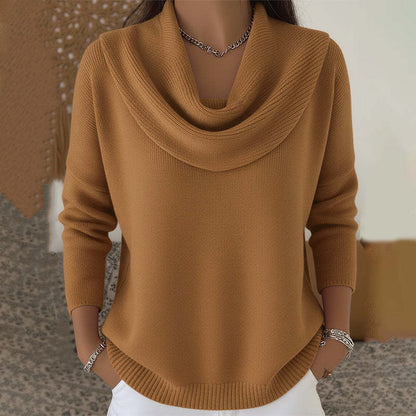 Marie | Elegant Cowl Neck Knit Sweater