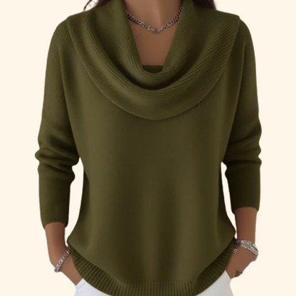 Marie | Elegant Cowl Neck Knit Sweater