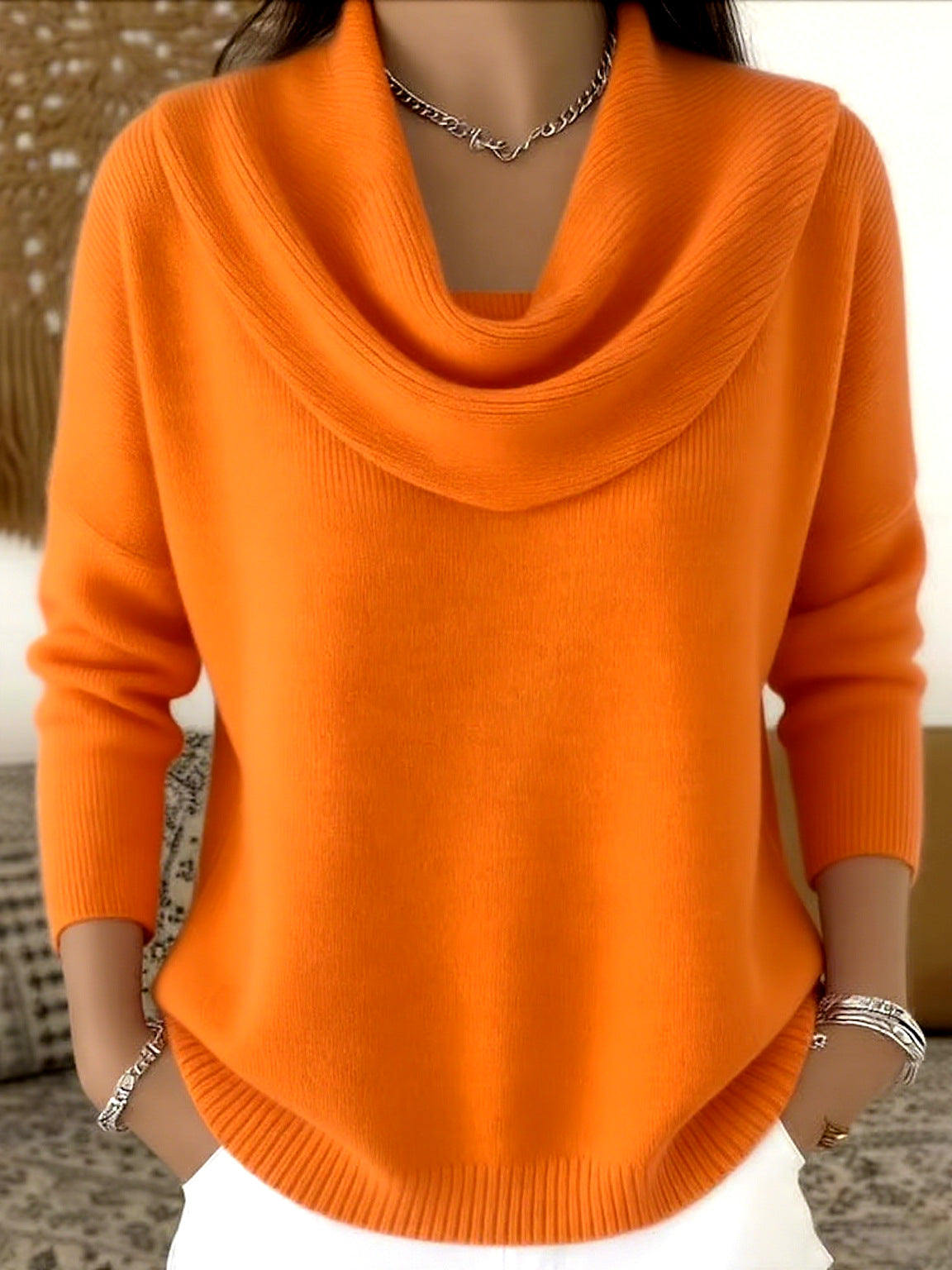 Marie | Elegant Cowl Neck Knit Sweater
