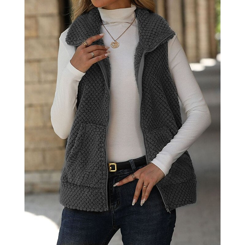 Faye | Textured Zip Up Gilet