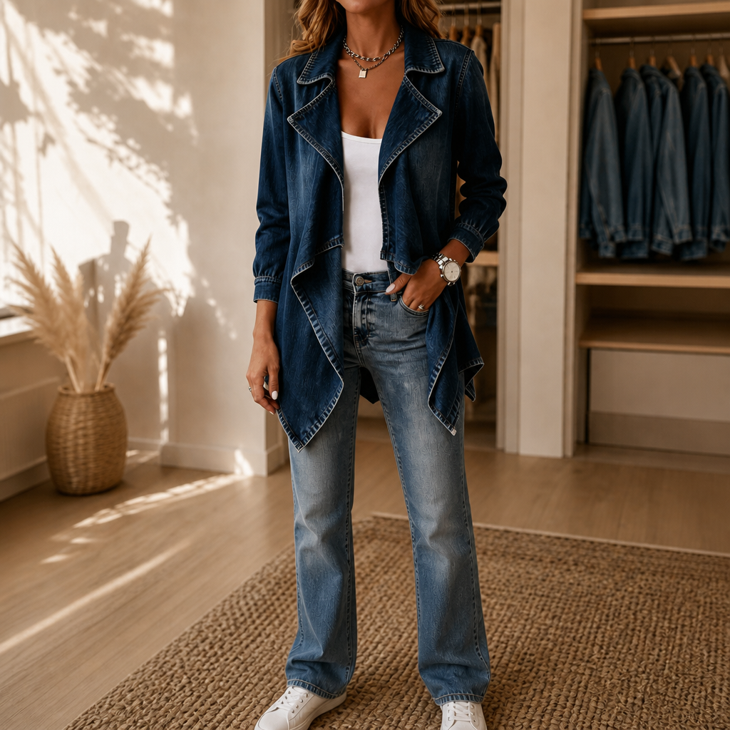Ruby | Open Front Longline Denim Jacket