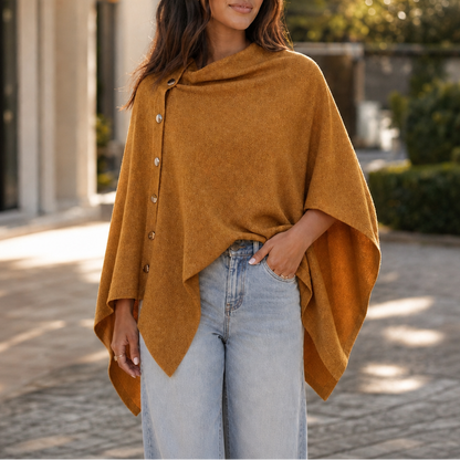 Natalie | Side Button Convertible Poncho Wrap