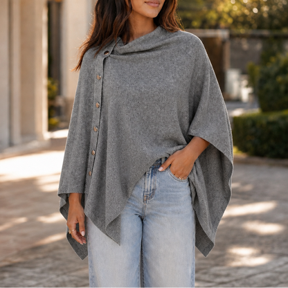 Natalie | Side Button Convertible Poncho Wrap