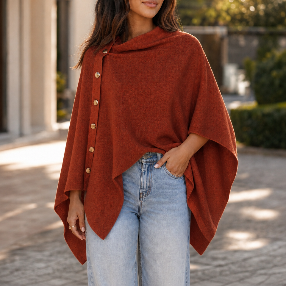 Natalie | Side Button Convertible Poncho Wrap