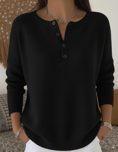 Monica | Breathable Button Front Knit Sweater