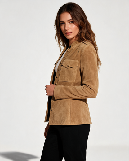 Camilla | Suede Button Pocket Jacket