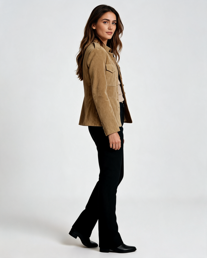 Camilla | Suede Button Pocket Jacket