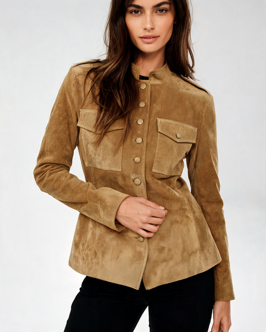Camilla | Suede Button Pocket Jacket