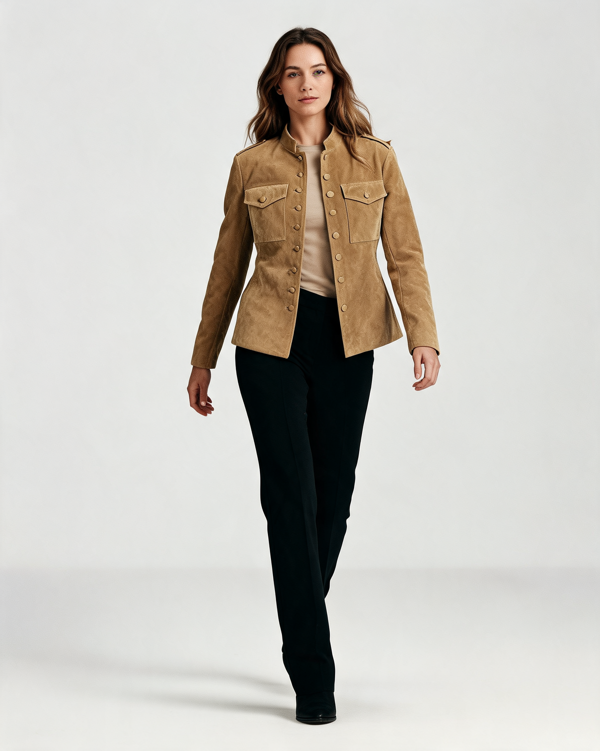 Camilla | Suede Button Pocket Jacket