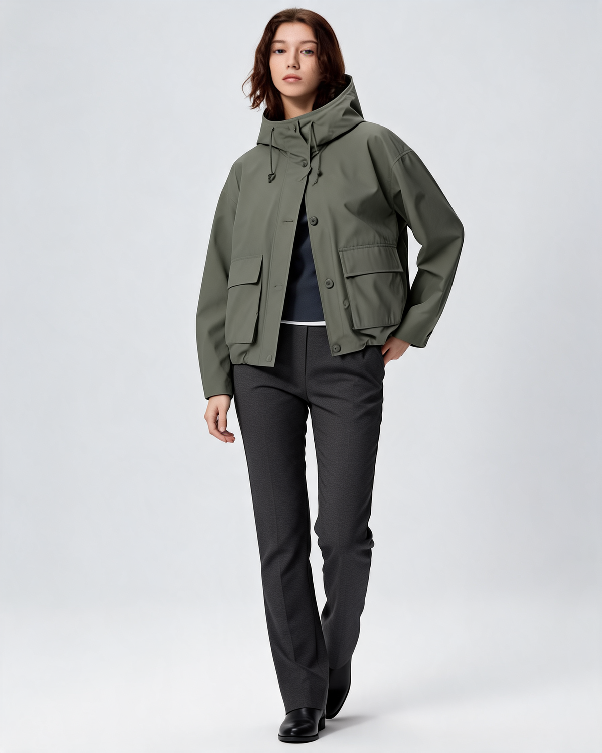 Olivia | Hooded Utility Pocket Jacket