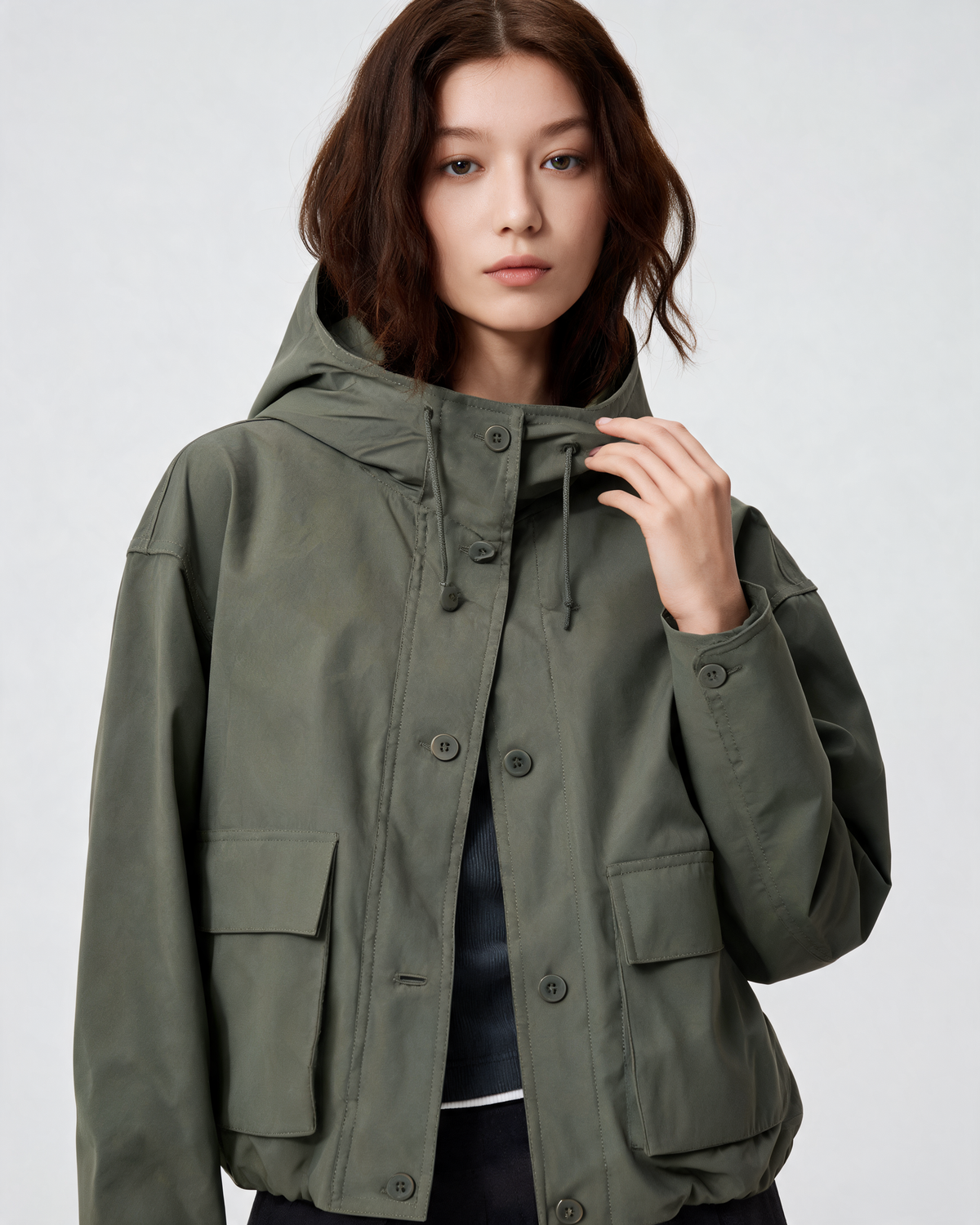 Olivia | Hooded Utility Pocket Jacket