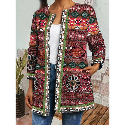 Saskia | Patterned Open Front Jacket