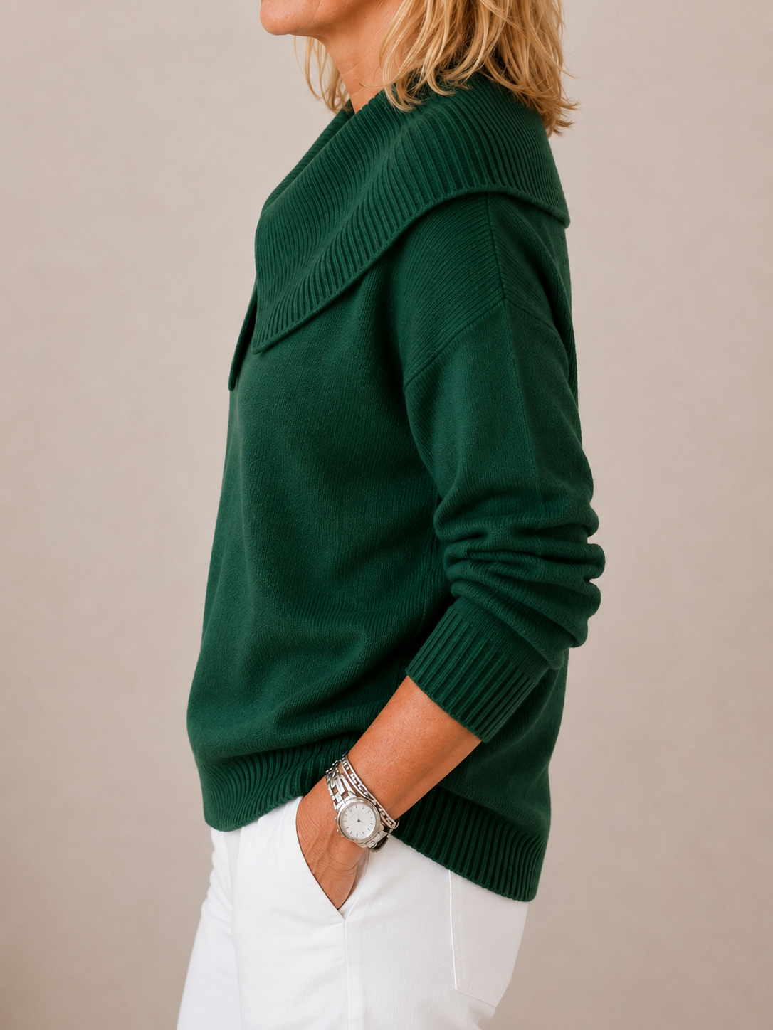 Tamsin | Wide Collar Knit Jumper