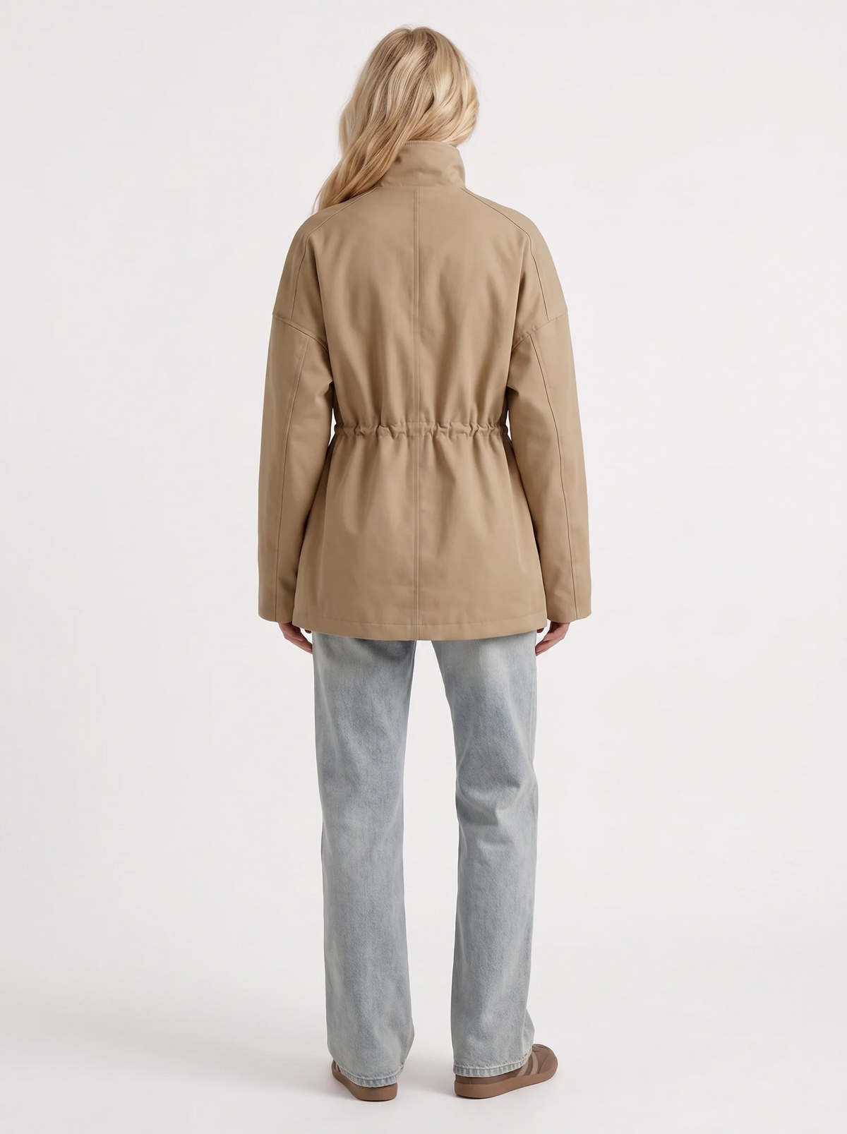 Indira | Faux Leather Drawstring Utility Jacket
